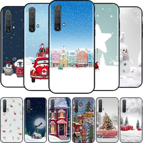 Snow Scene Christmas Silicone Cover For Realme V15 X50 X7 X3 Superzoom Q2 C11 C3 7i 6i 6s 6 Global Pro 5G Phone Case