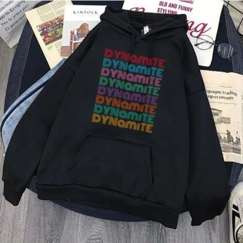 Men Women Sweatshirts Kpop DYNAMITE bangtan boys Hoodies Fashion Streetwear Loose Hip Hop Clothes boy girl Hoodie Fans Tracksuit