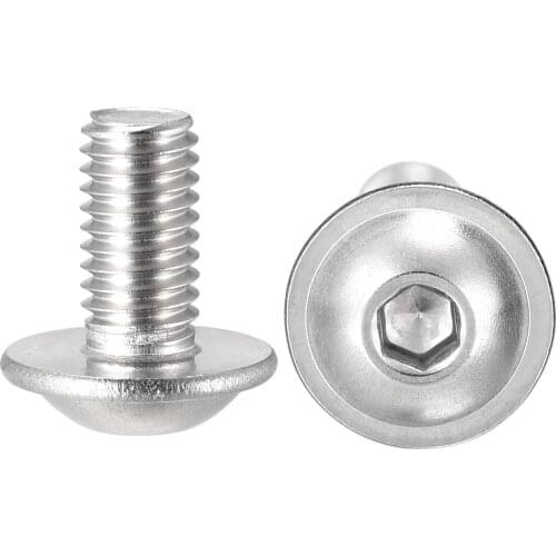 Uxcell M5x10mm 304 Stainless Steel Flanged Button Head Socket Cap Screws 50 Pcs