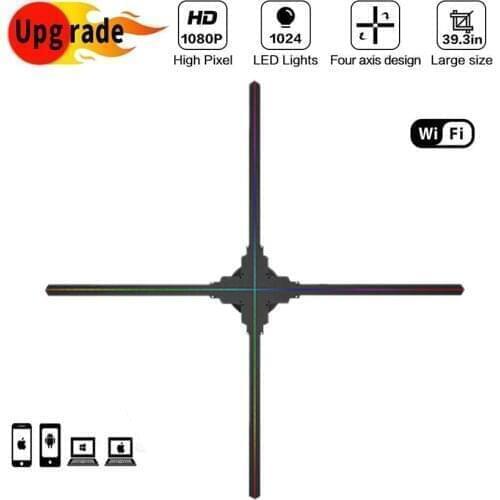 High clear image quality powful convince 100cm Dseelab 3d hologram advertising led fan display with wifi pc cloud control