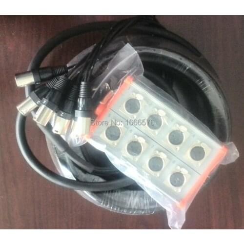 High quality KL Pro Audio 8 channel - 100ft (30m) XLR Mic Stage Snake Cable with Box