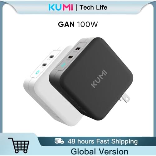 2021 KUMI P49 100W GaN Quick Charger Phone Charger Type C PD Fast Charger for iPhone 12 Pro for Samsung Galaxy