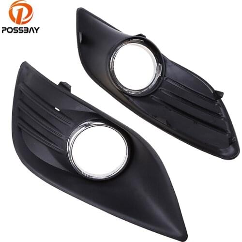 POSSBAY Front Bumper Grill Fog Light Lamp Cover Grilles for Ford Focus MK2(DA3) 3D/5D 2008 2009 2010 Pre-facelift Mesh Grills