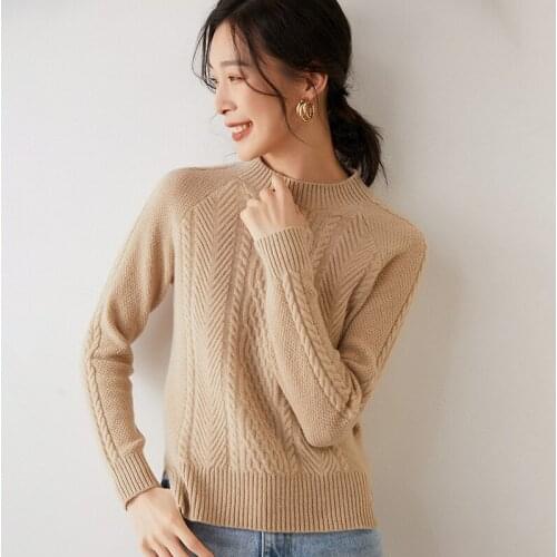 Beige cashmere sweaters women knitted turtleneck pull femme hiver oversized fashion autumn winter warm uppper undertakes