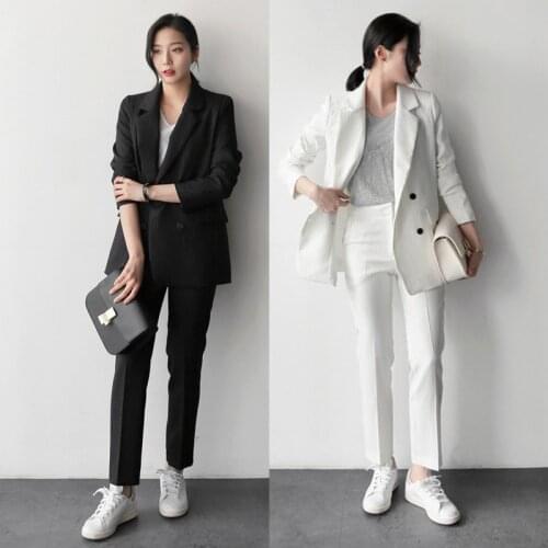 Se025 Long Sleeve Notched Button Down Blazer+Zipper Pencil Pants Two piece set Womens Commuter New Stripe Suit костюм женский