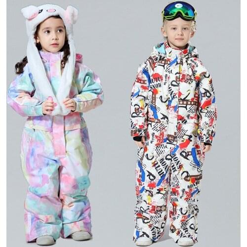 Winter New Thickened One-piece Childrens Warm Ski Suit For Men And Women Windproof And Waterproof Snowboard Set