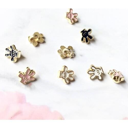 100pcs 6mm Mini DIY Doll Metal Buckle Bear Paw Style Buckles for 1/6 Doll Clothing Sewing Accessories 2 Holes sewing Buttons