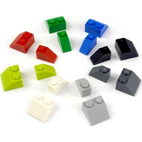 100pcs Slope Thick Bricks 1*2 Dot DIY Sloping Building Blocks multiple colors Beveled classic parts Compatible all brands