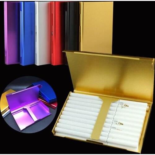 20 Pieces Capacity Metal Cigarette Case Container Pocket-box Pipe Cigar Tobacco Holder Case Slim for Lady Hogard