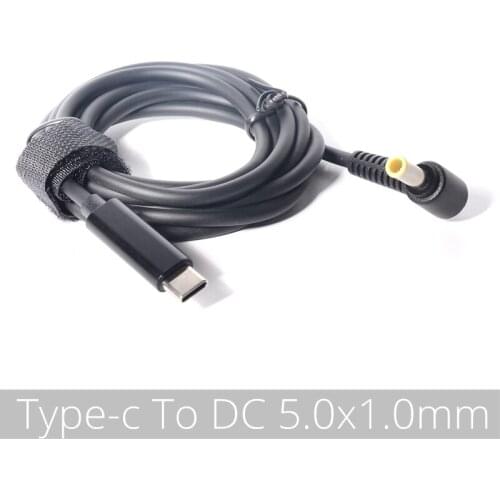 5.0x3.0mm) USB Type C PD Laptop Charging Cable Cord Dc Power Adapter Converter DC 5.0*1.0mm Male 90 Degrees Right Angled