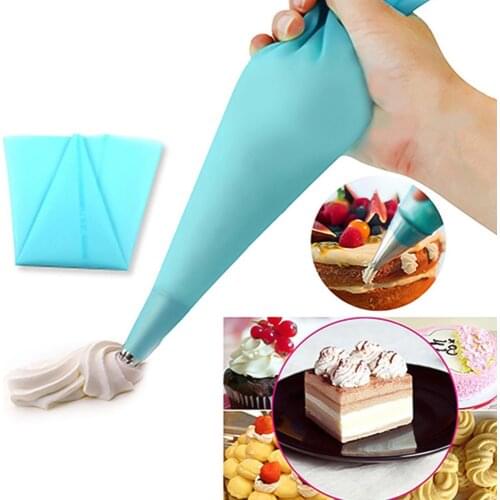8PCS/bag Silicone Icing Piping Cream Pastry Bag + 6 Stainless Steel Cake Nozzle DIY Cake Decorating Tips Fondant Pastry Tools
