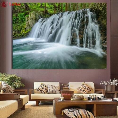 Diamond Embroidery Natural scenery, waterfall 5D DIY Diamond Painting Diamond Mosaic needlework living room decor