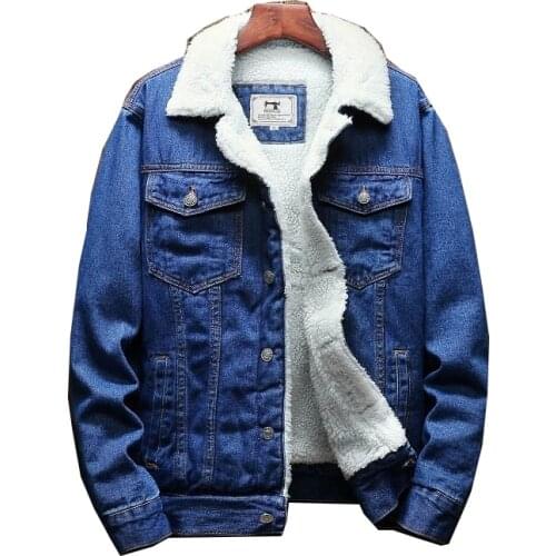 Chaquetas vaqueras de invierno para hombre, abrigos cálidos de mezclilla, forro de lana de talla grande, más gruesas, XS-6XL