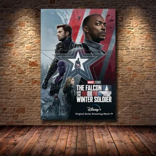 Disney Marvel Popular TV Series The Falcon and The Winter Soldier Poster Canvas Painting Living Room Bedroom Decoration Painting