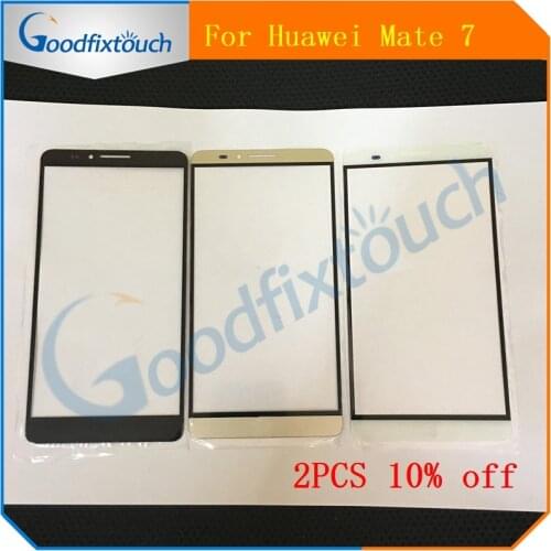 For Huawei Mate 7 Front Screen Outer Glass Touch Outer Cover Panel Lens Replacement Black/White/Gold