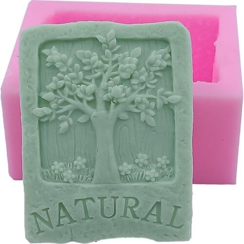 Tree Design Soap Mold Rectangle Silicone Mold for Natural Soap Bar Food Grade Silicone Molds