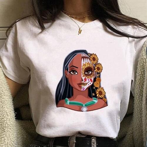 Pocahontas Disney Princesses T Shirt Women Spain France Fashion Tee shirt Femme Harajuku Tops Tees Designer Clothes Dropshipping