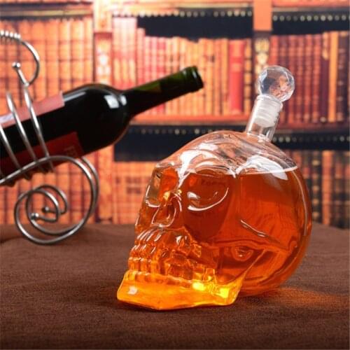 Halloween Crystal Skull Head Bottle Whiskey Vodka Wine Decanter Bottle Whisky Glass Beer Glass Spirits Cup Water Glass Bar Home