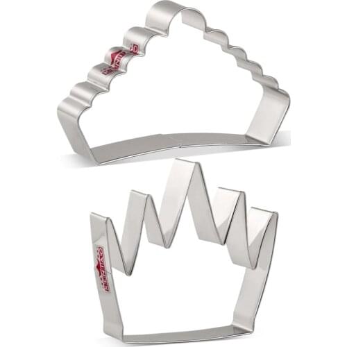 KENIAO Crown Cookie Cutter - Kings and Princesss Crown Biscuit Fondant Cutters - Stainless Steel
