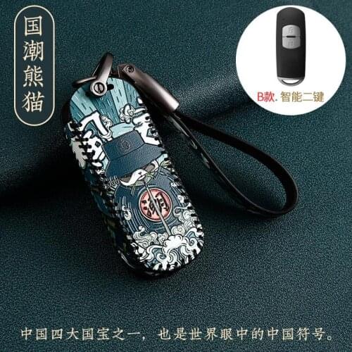 Leather Car Remote Key Case Fob Cover For Mazda 2 3 6 Atenza Axela CX-5 CX5 CX 5 CX-7 CX-9 Smart Key