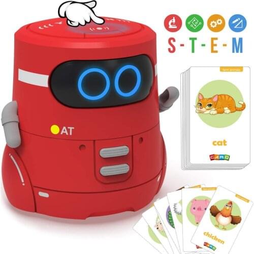 Remote Control Red Robot Toy Dance Sing Card Game Touch Sensing Recorder Interactive Kids Partner Smart Robot Gifts for Girl