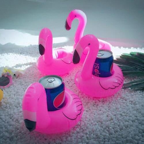 Summer Pool Drink Holder Inflatable Flamingo Cup Holder Swimming Pool Toys Kids Baby Float Toy Pool Game Party Accessories