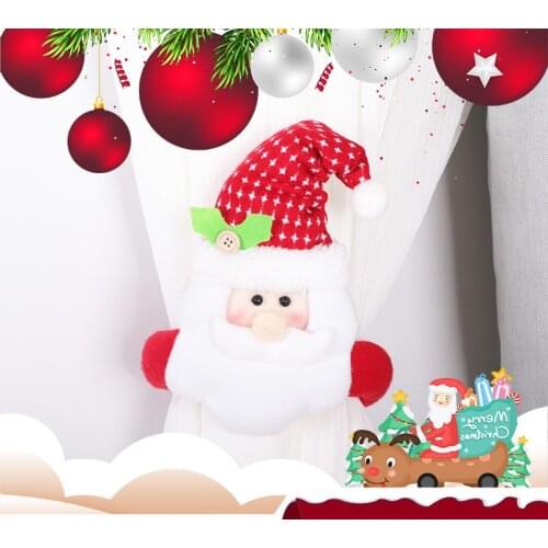 Cute Deer Christmas Curtain Buckle Curtain Decorative Accessories Santa Claus Xmas Curtain Buckle Clip Holdback Christmas Gift