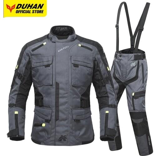 DUHAN Men Profession Motorcycle Jacket Chaqueta Moto Pants Motocross Suit Riding Racing Jaqueta Motociclista Body Protector