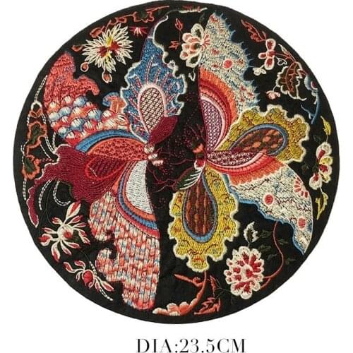 Japanese Flower Butterfly Embroidered Patches for Clothing DIY Applique Stickers Clothes Sew Badges Chinese Style Big Sticker