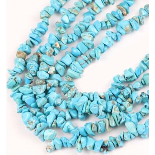 HGKLBB Irregular Shape Blue glue Gravel Natural Stone 86cm strand Chips Loose beads for Jewelry making accessories bracelet DIY