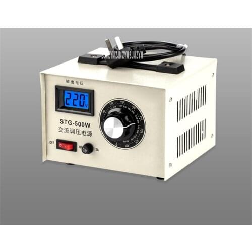 STG-500W 220V AC Power Source Single Phase Voltage Regulator Liquid Crystal Display Contact 0-300V Adjustable Power Transformer