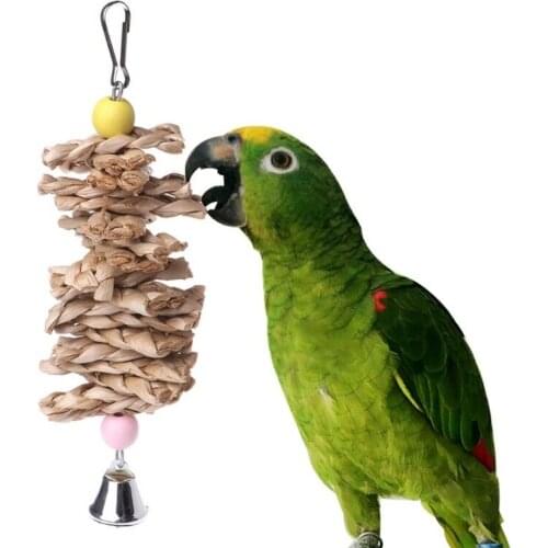 Parrot Bird Toy Cuttlefish Bone Calcium Supplement Straw Straw Natural Straw Braid Bite Toy Molar Wooden Toy String
