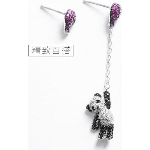 SALE 925 silver Europe Feather Crystal from Swarovskis new fashion creative cz Woman Earrings love micro hot jewelry