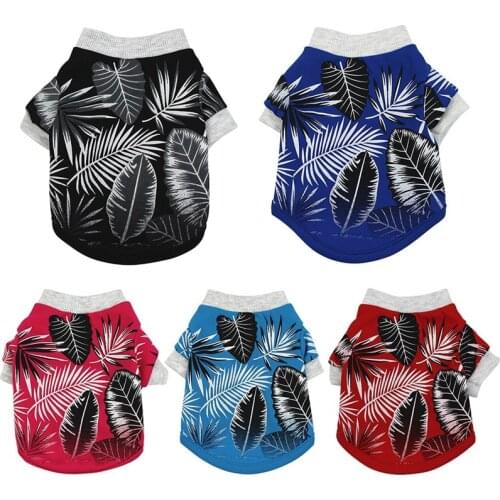 Dog shirts pet clothes dog Leisurely shirt Leaves Printed shirt clothes small dogs chihuahua fashion summer french bulldog