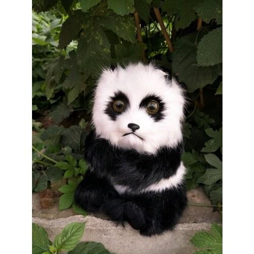 Cute simulation panda toy polyethylene & furs sitting panda doll gift about 22x16cm 163