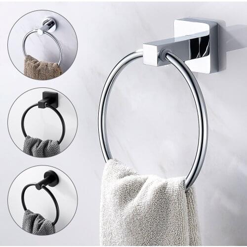 Stainless Steel Fixed Bath Towel Holder Bathroom Towel Bar Wall Mounted Towel Rack Hanger Single Hook Dual Towel Racks 55/40CM