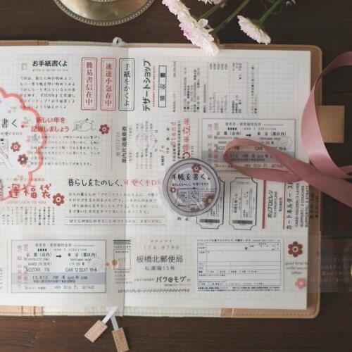 Vintage Japanese Tickets Collection PET Tape for Card Making Bullet Journal DIY Scrapbooking Clear Sticker