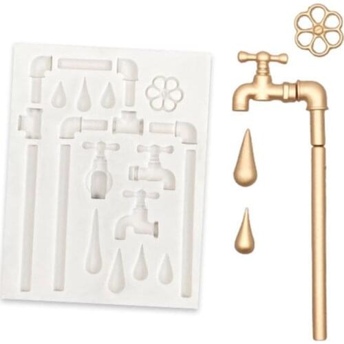 Water Pipe Silicone Cake Molds Fondant Resin Mold Cake Decorating Tools Kitchen Baking Accessories M155