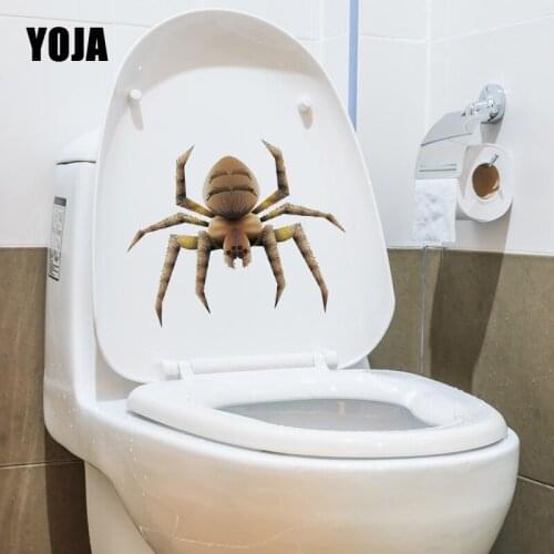 YOJA 22.3X18.2CM Modern Art Living Room Home Decor Wall Sticker Toilet Decal Cartoon Big Spider T5-1330