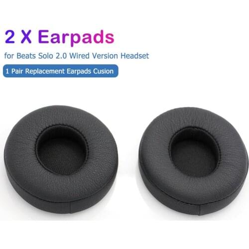 1 Pair Replacement Earpads Cushion for Beats Solo 2.0 Memory Foam Headset Cushion Cover for Solo 2 Ear Pads Replace for Beats