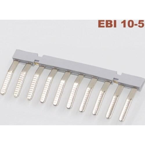 10Pcs EBI10-5 Side Plug-in Connector Center Short Circuit Connection Strip Din Rail Terminal Block UK3N MBKKB2.5 Fittings