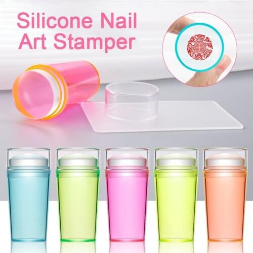 3.1cm Silicone Nail Art Stamping Kit Everthing For Manicure Plate Stamp Polish Stencil Template Seal Stamper Scraper
