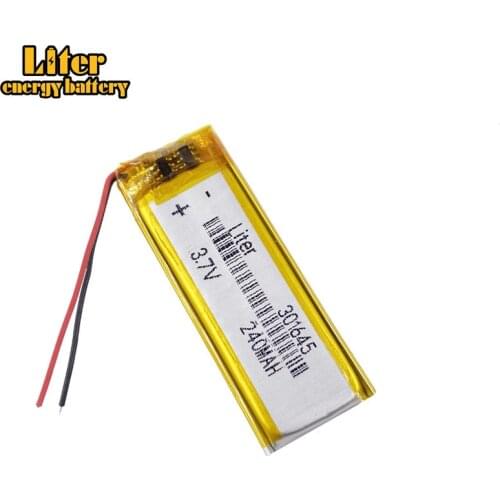 3.7V polymer lithium battery 301645 350MAH MP3 sound recording pen Bluetooth earphone point reading pen wirel