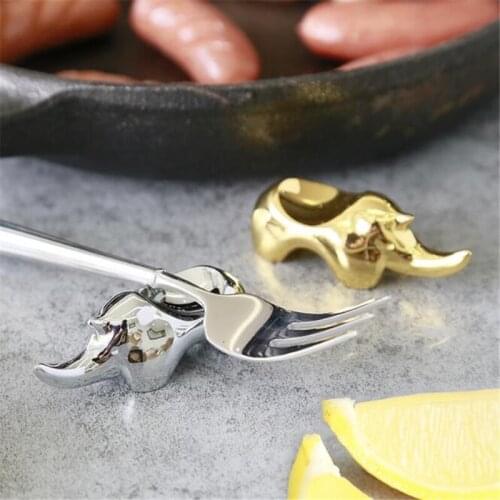 304 Stainless Steel Chopsticks Holder Stand Leaf Shape Chopstick Rest Rack Art Craft Table Decor