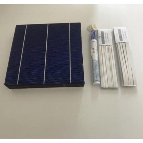 ALLMEJORES 25pcs Solar cell 156mm Polycrystalline photovoltaic paniel cell + Soldering kits for diy 12V 100w solar panel