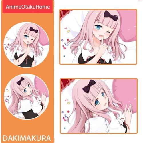 Anime Manga Kaguya-sama: Love Is War Fujiwara Chika Pillow Cover Hug Pillowcase Otaku Bedding Decoration Dakimakura Pillow Case