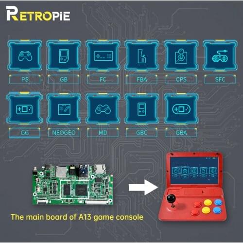 RETROPIE For POWKIDDY A13 A12 Arcade Game Console Main Board Motherboard 32GB Pre-install 9000 Games