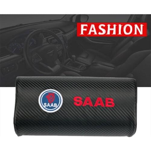 Car neck pillows both side pu leather single headrest case for Saab 9-3 9-5 900 9000 Saab 93 95 Accessories Car Styling