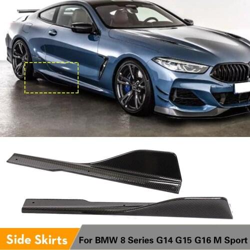 Side Skirts for BMW 8 Series G14 G15 G16 M Sport 2018 - 2021 Wet Carbon Fiber Side Skirts Splitters Extension Lips Dry Carbon