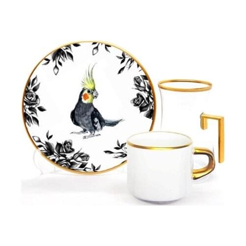 Drop Focus Handled Tea & Coffee Set 18 pieces Sultan